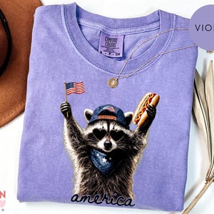 Comfort Colors® Feral Raccoon Shirt, Patriotic USA Tee, Funny Independence Day Apparel image 10