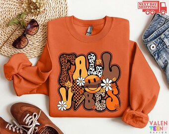 Sudadera con estampado otoñal, sudadera con capucha de estampado de leopardo para Acción de Gracias.