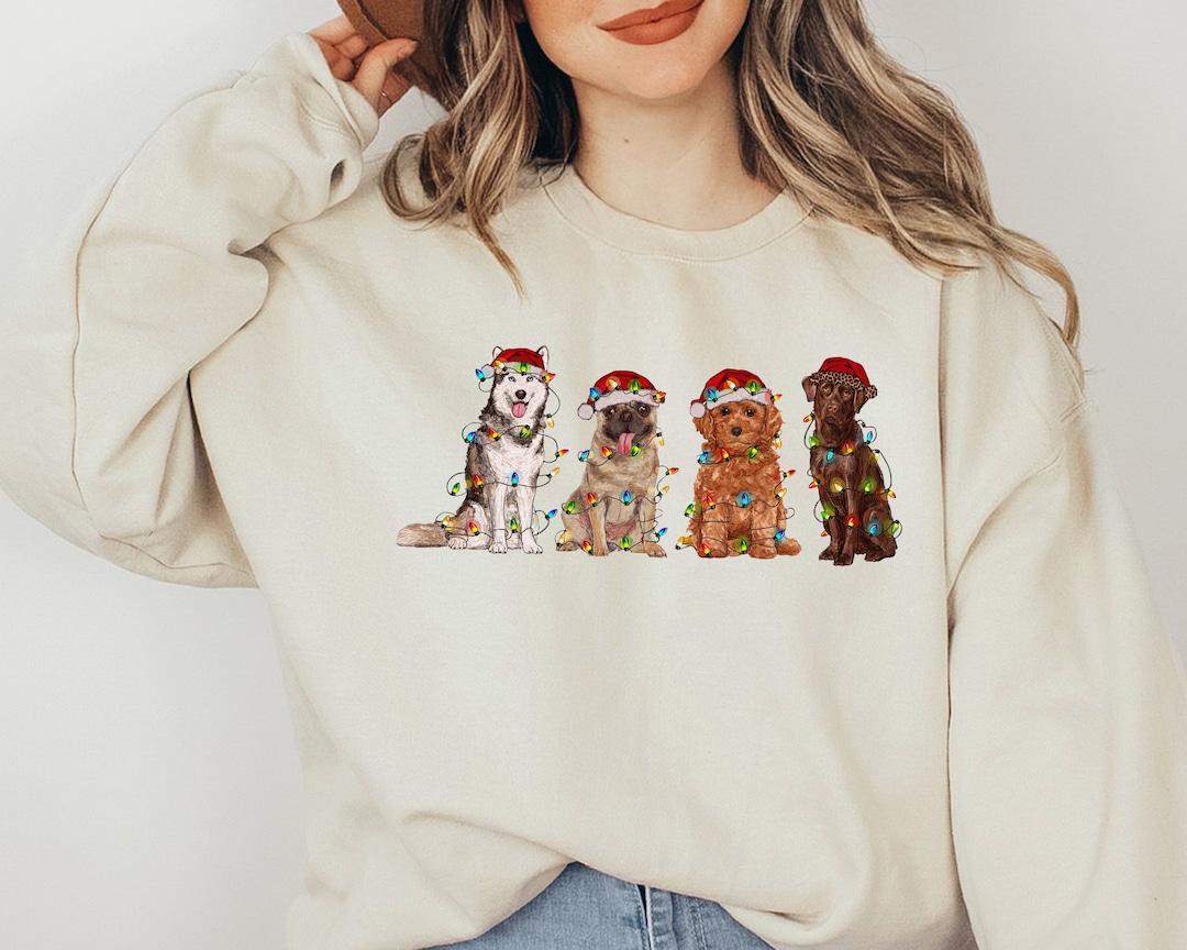 Christmas Sweatshirt, Christmas Dogs Sweatshirt, Dog Mom Shirt