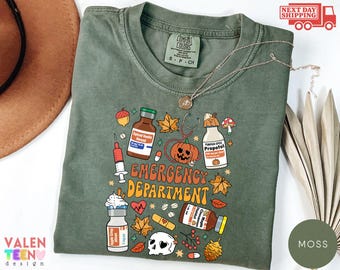 Comfort Colors® ER Nurse Halloween T-Shirt, Spooky Emergency Department