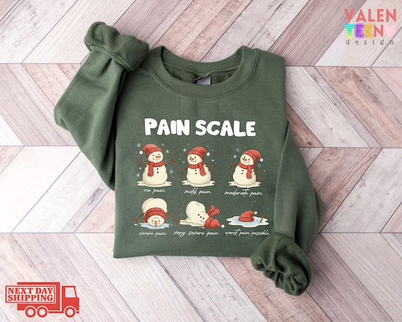 Christmas Nurse Sweatshirt: Funny Pain Scale Hoodie
