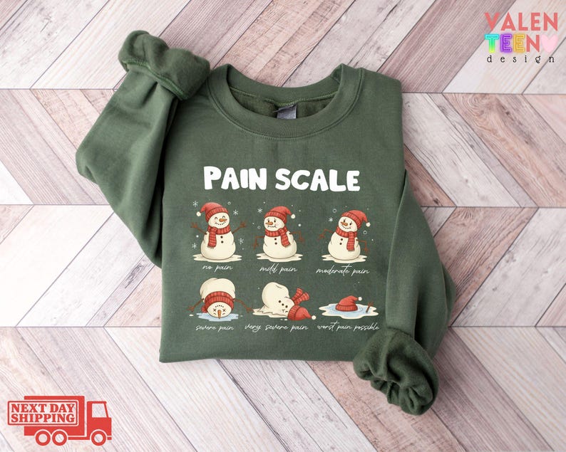 Christmas Nurse Sweatshirt: Funny Pain Scale Hoodie