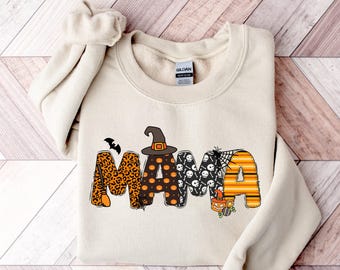 Mama Halloween Sweatshirt, Spooky Season Crewneck