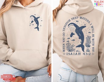 Whale Shark Hoodie, Beachy Christian Ocean Sweatshirt