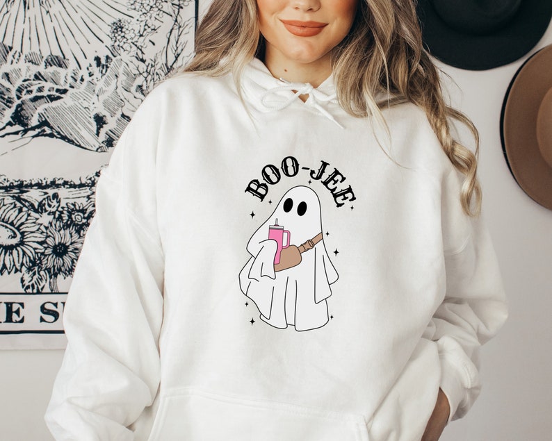 Halloween Ghost Sweatshirt, Boo Jee Shirt, Boo Shirt, Spooky Ghost Hoodie, Spooky Season Ghost Sweater, Spooky Vibes Shirt, Halloween Gifts image 2