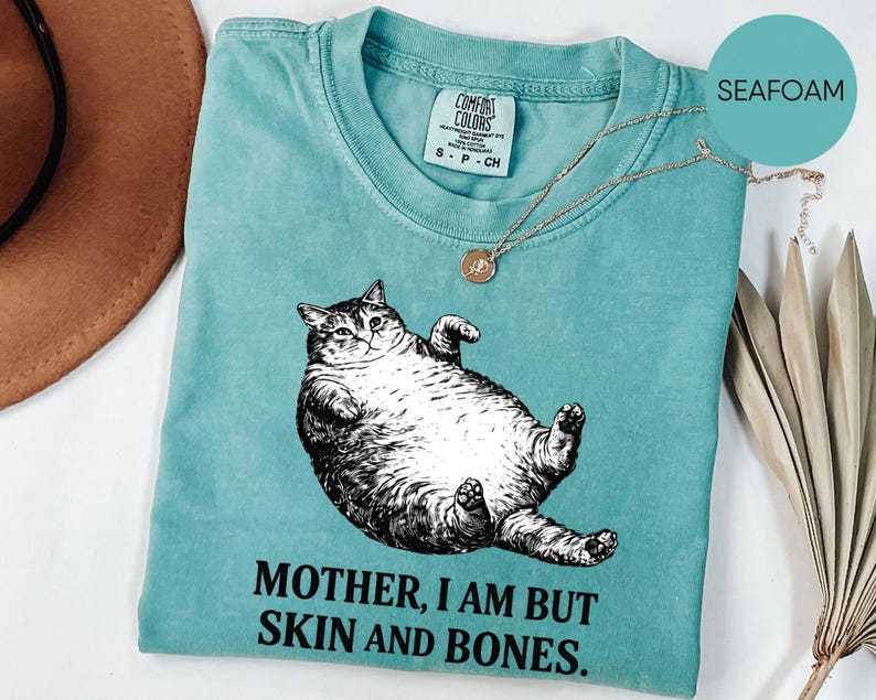 Comfort Colors® Mother I Am But Skin And Bones Cat Shirt: Fat Cat Lover Funny Gift Sarcastic Mom Tee image 4