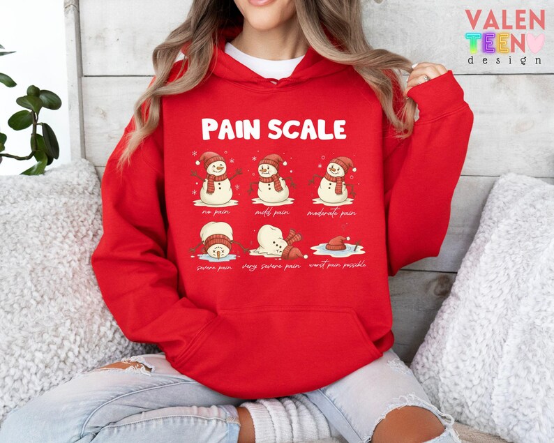 Christmas Nurse Sweatshirt: Funny Pain Scale Hoodie image 5