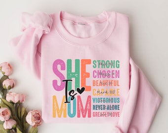 She is Mom Sweatshirt, Blessed Mom Sweatshirt, Mom Shirt, Mom Life Sweatshirt, Mama Hoodie, Mama Gift, Mom Life Sweatshirt, Mom Gift