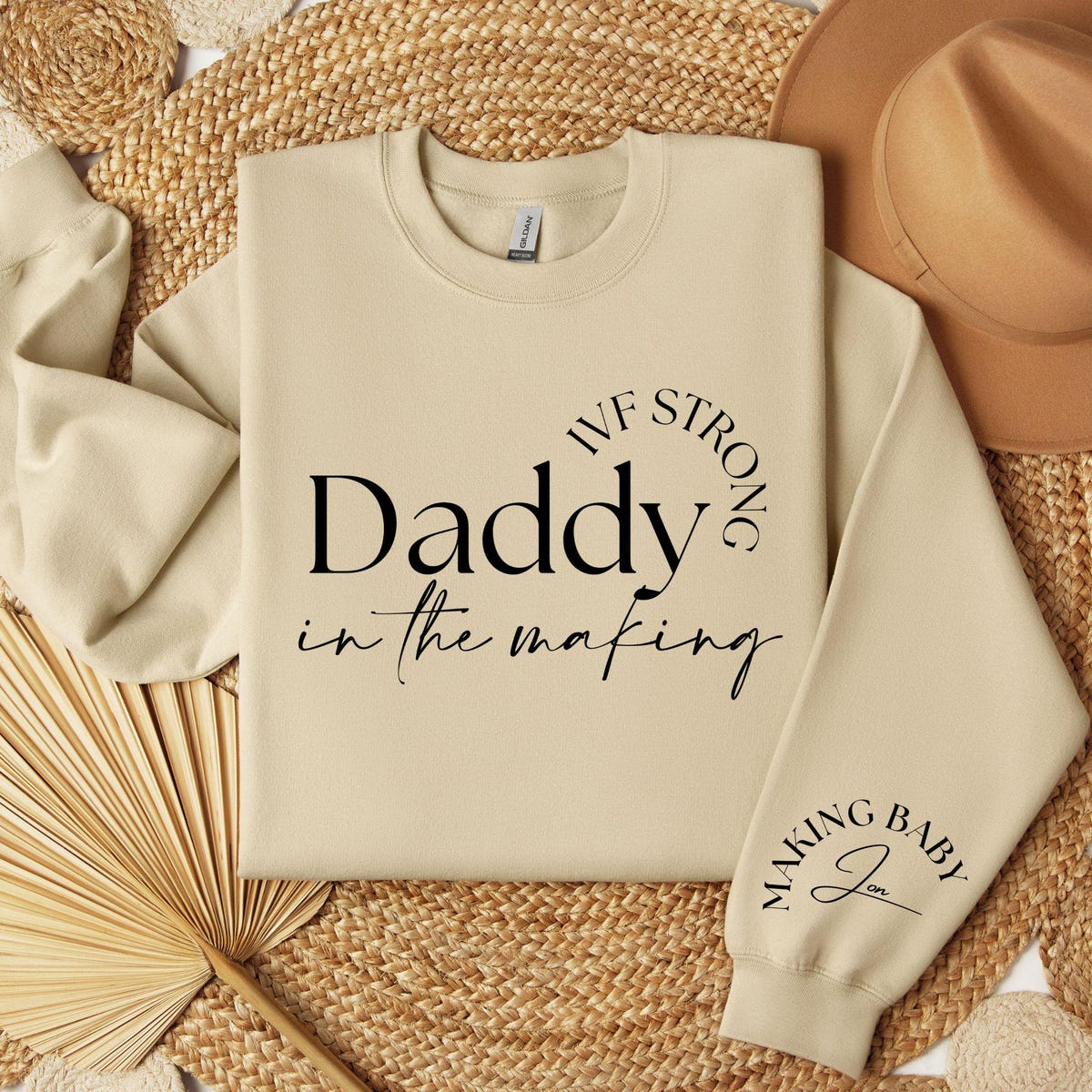 Custom IVF Strong Daddy Sweatshirt: Personalized Infertility Gift