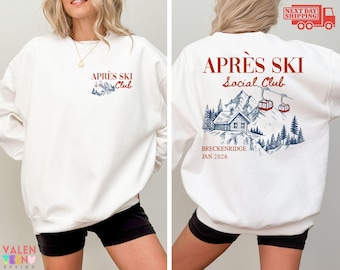 Apres Ski Sweatshirt, Retro Ski Lodge Pullover, Warm Winter Crewneck