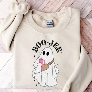 Halloween Ghost Sweatshirt, Boo Jee Shirt, Boo Shirt, Spooky Ghost Hoodie, Spooky Season Ghost Sweater, Spooky Vibes Shirt, Halloween Gifts image 3