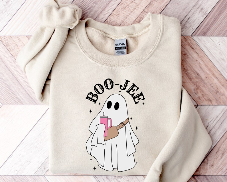 Halloween Ghost Sweatshirt, Boo Jee Shirt, Boo Shirt, Spooky Ghost Hoodie, Spooky Season Ghost Sweater, Spooky Vibes Shirt, Halloween Gifts image 3