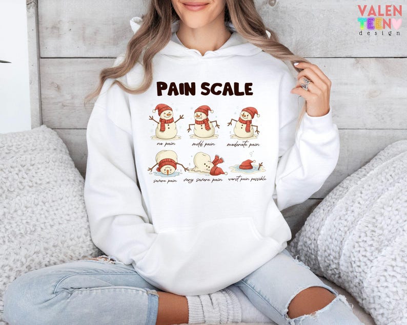 Christmas Nurse Sweatshirt: Funny Pain Scale Hoodie image 4