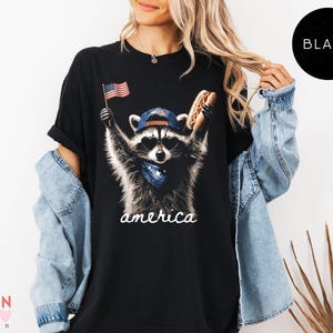 Comfort Colors® Feral Raccoon Shirt, Patriotic USA Tee, Funny Independence Day Apparel image 5