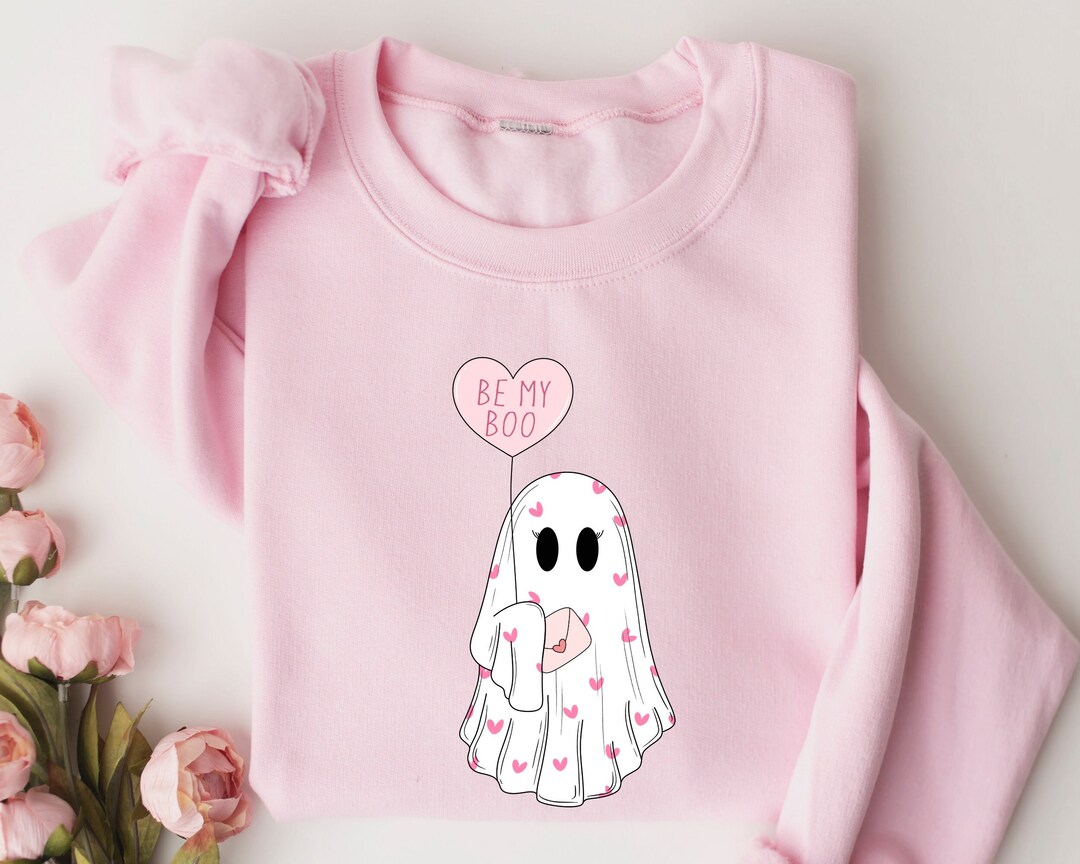 Be My Boo Sweatshirt, Ghost Sweater, Valentines Day Hoodie, XOXO Sweatshirt, Women Valentines ...