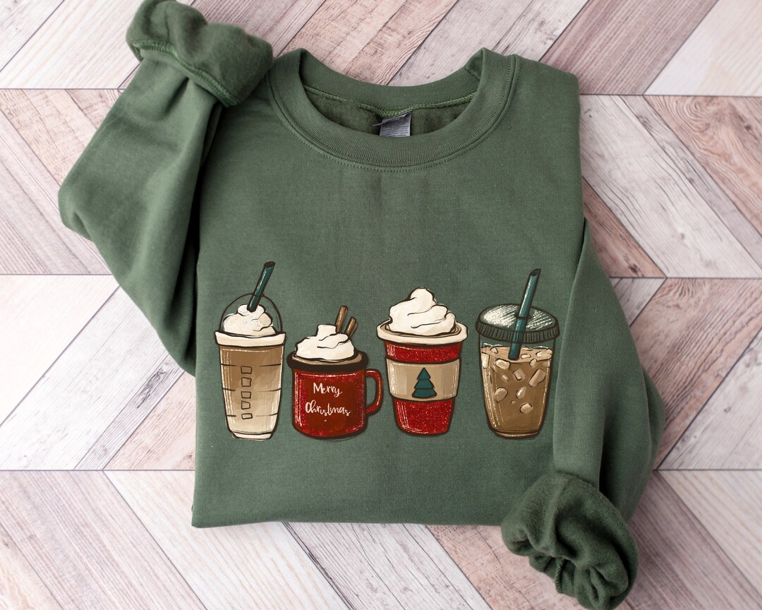 Christmas Sweatshirt, Christmas Coffee Sweatshirt, Cute Christmas