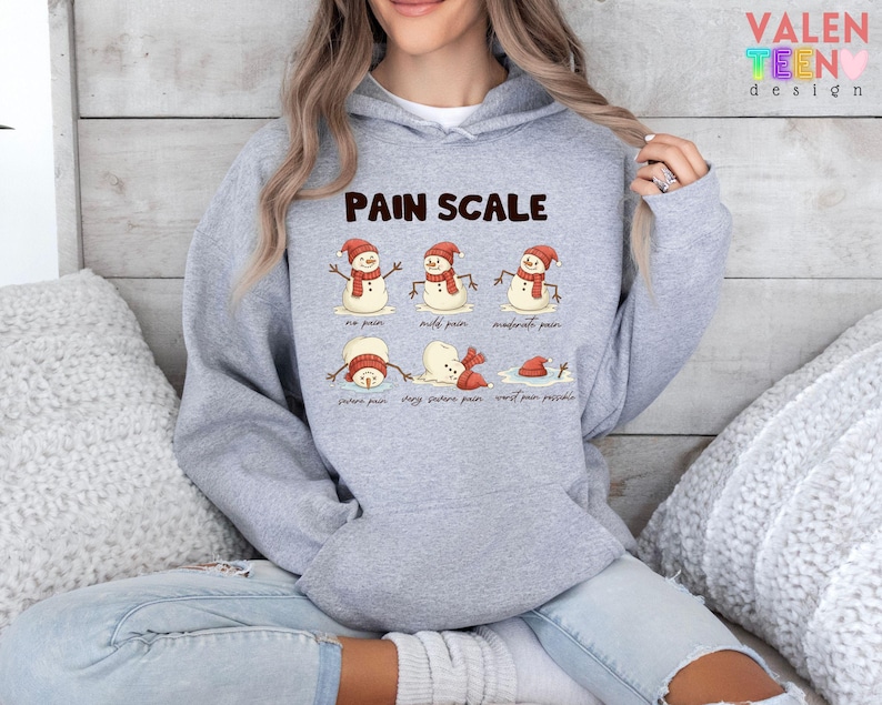 Christmas Nurse Sweatshirt: Funny Pain Scale Hoodie image 6