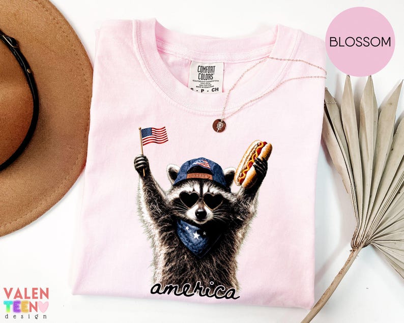 Comfort Colors® Feral Raccoon Shirt, Patriotic USA Tee, Funny Independence Day Apparel image 9