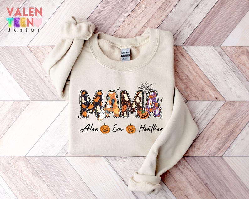 Sudadera personalizada de Halloween para mamá, suéter espeluznante para mamá imagen 1