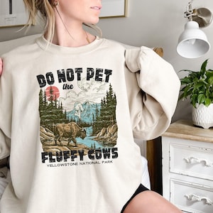 Sudadera "No acaricies a las vacas esponjosas", sudadera con capucha extragrande de Parques Nacionales imagen 1