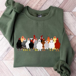 Chicken Sweatshirt, Funny Farm Animal Crewneck