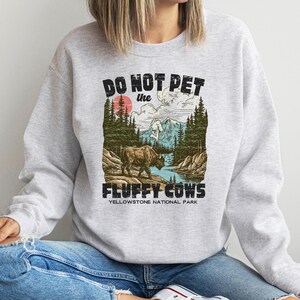 Sudadera "No acaricies a las vacas esponjosas", sudadera con capucha extragrande de Parques Nacionales imagen 3