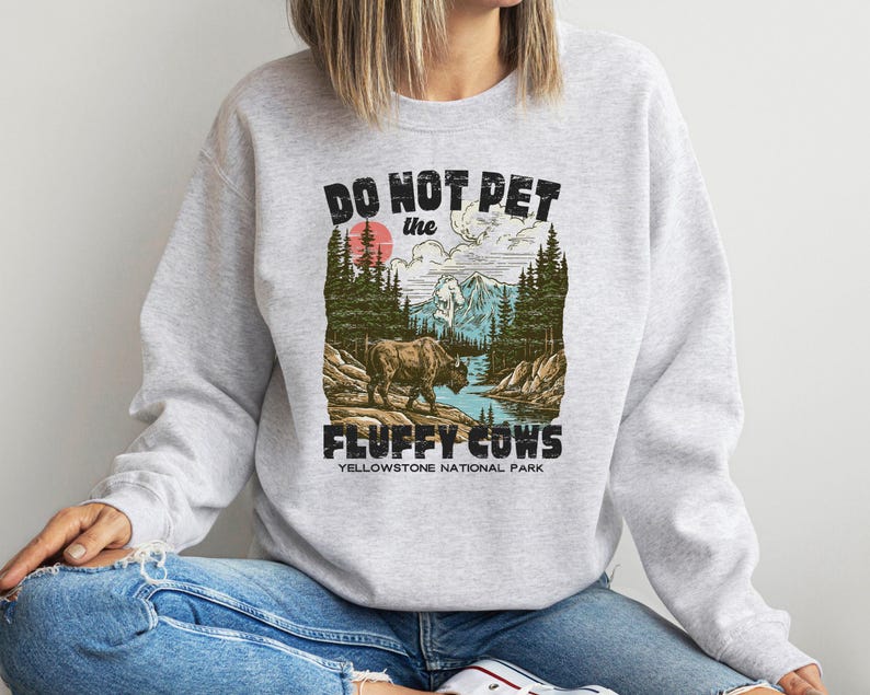 Sudadera "No acaricies a las vacas esponjosas", sudadera con capucha extragrande de Parques Nacionales imagen 3