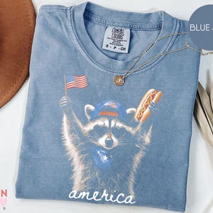 Comfort Colors® Feral Raccoon Shirt, Patriotic USA Tee, Funny Independence Day Apparel image 3