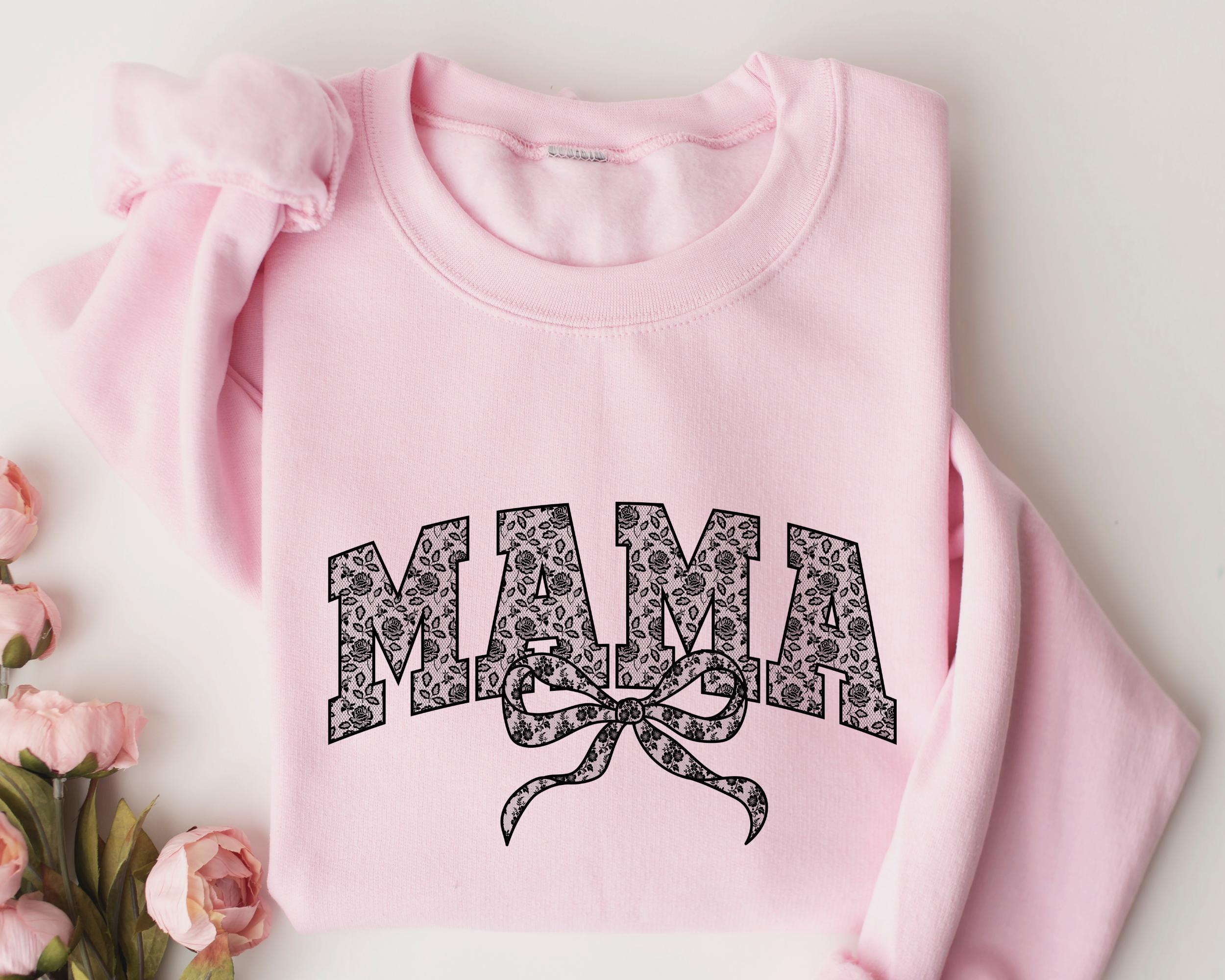 Floral Mama Sweatshirt, Lace Bow Coquette, Mother's Day Gift - Etsy