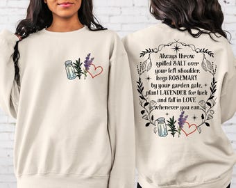 Salt Rosemary Lavender Love Sweatshirt, Witchy Halloween Hoodie