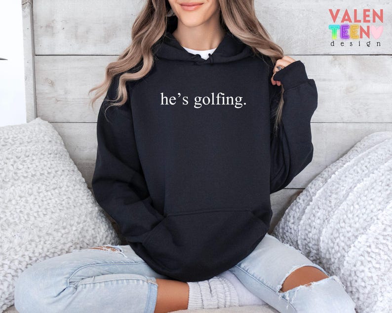He's Golfing Sweatshirt, Golfer Wife Crewneck image 5