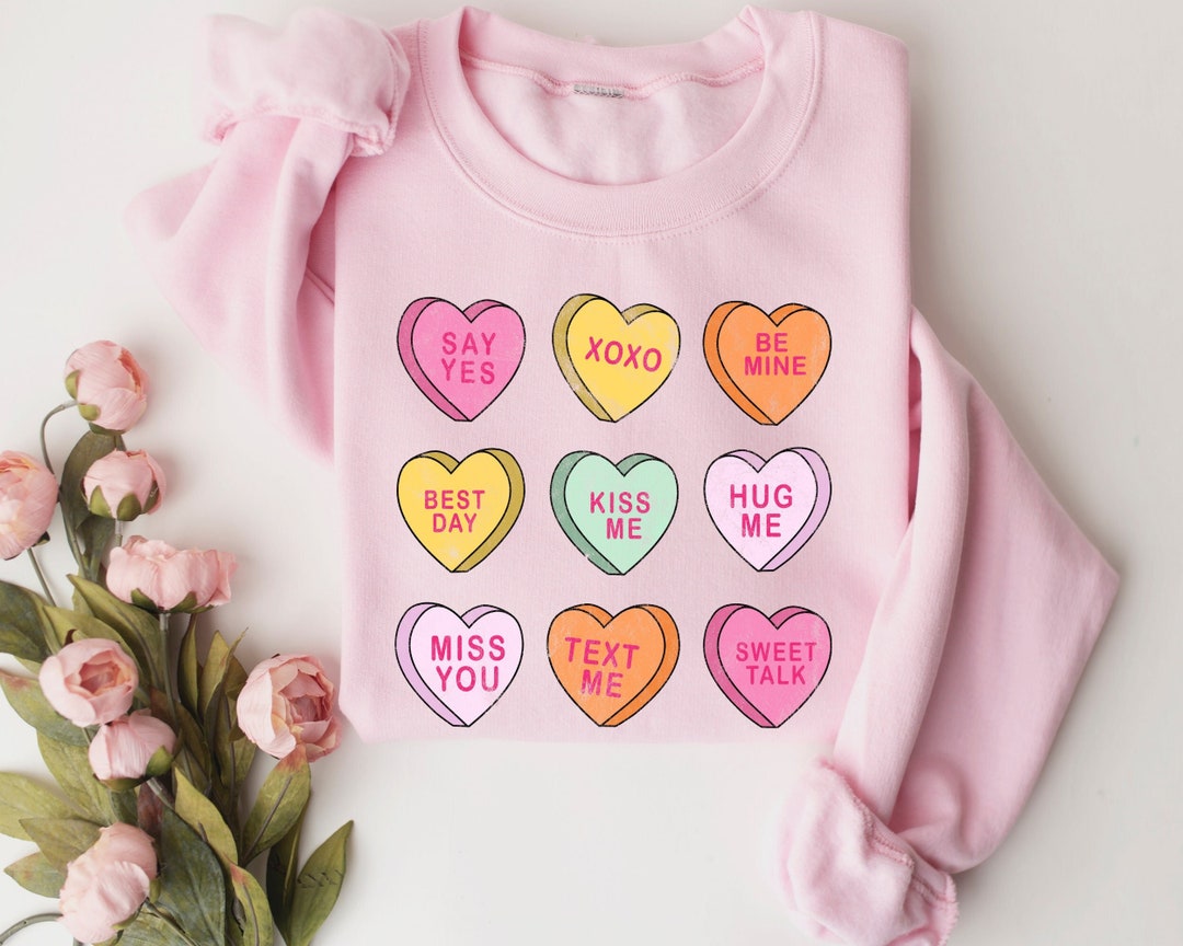 Clementine Print Valentines Heart Sweatshirt