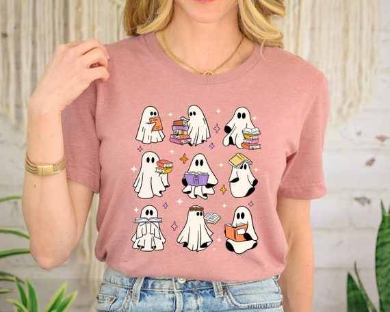 Teacher Ghost Reading Books Halloween Shirt