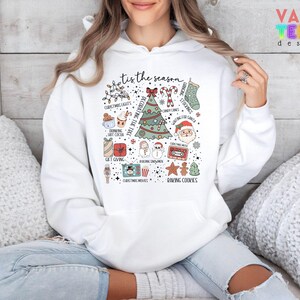 Retro Christmas Sweatshirt, Holiday Doodles bild 5