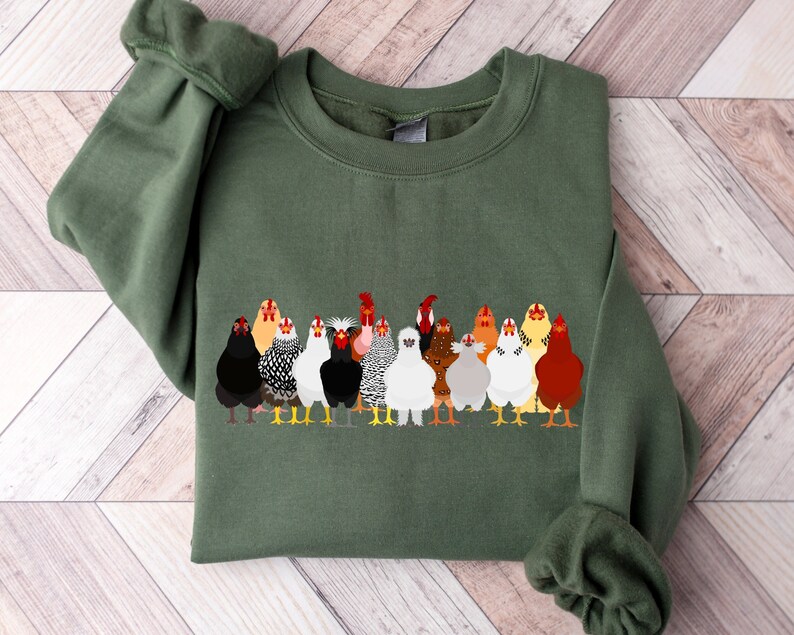 Chicken Sweatshirt, Mothers Day Chicken Sweatshirt, Women Chicken Sweatshirt, Love Chickens, Animal Sweatshirt, Funny Farmer Farm Hoodie image 1