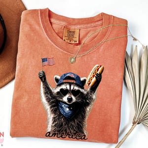 Comfort Colors® Feral Raccoon Shirt, Patriotic USA Tee, Funny Independence Day Apparel image 8