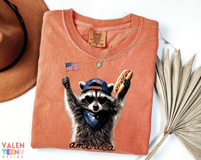 Comfort Colors® Feral Raccoon Shirt, Patriotic USA Tee, Funny Independence Day Apparel image 8