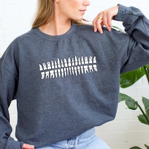 Dental Teeth Sweatshirt, Dentist Sweatshirt, Dental Hygienist Shirt,Dentist Gift, Happy Dentist Gift, Dental Student Gift, Dentist Assistant