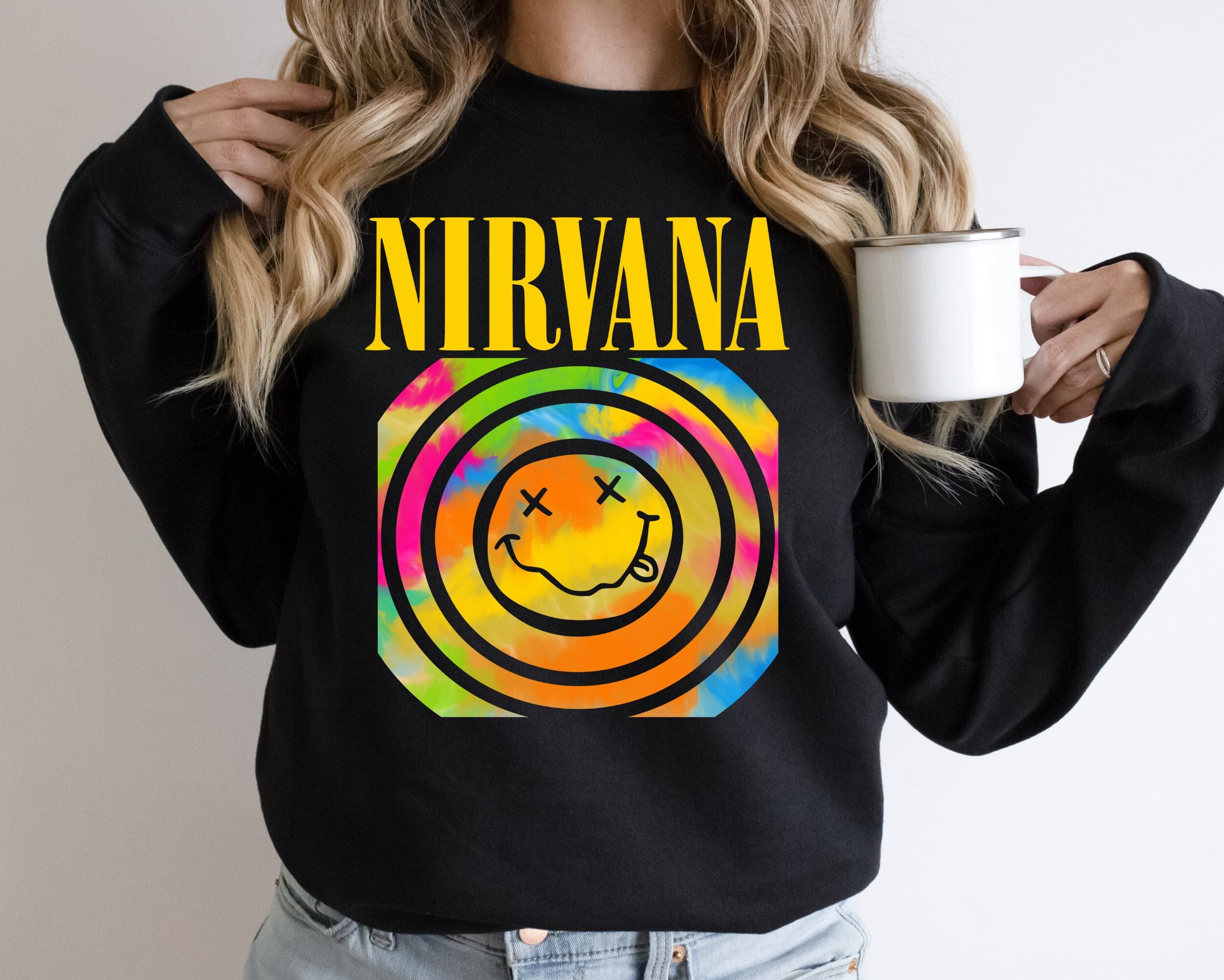 Discover Nirvana Smiley Face Sweatshirt, Smile Face Shirt, Positive Shirt