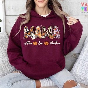 Sudadera personalizada de Halloween para mamá, suéter espeluznante para mamá imagen 4