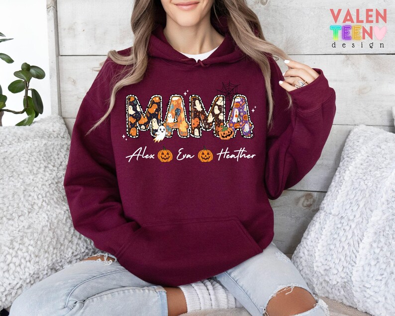 Sudadera personalizada de Halloween para mamá, suéter espeluznante para mamá imagen 4