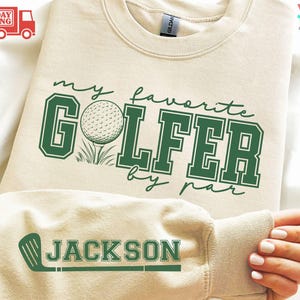Sudadera personalizada Golf Mama, Mi golfista favorito por par imagen 1