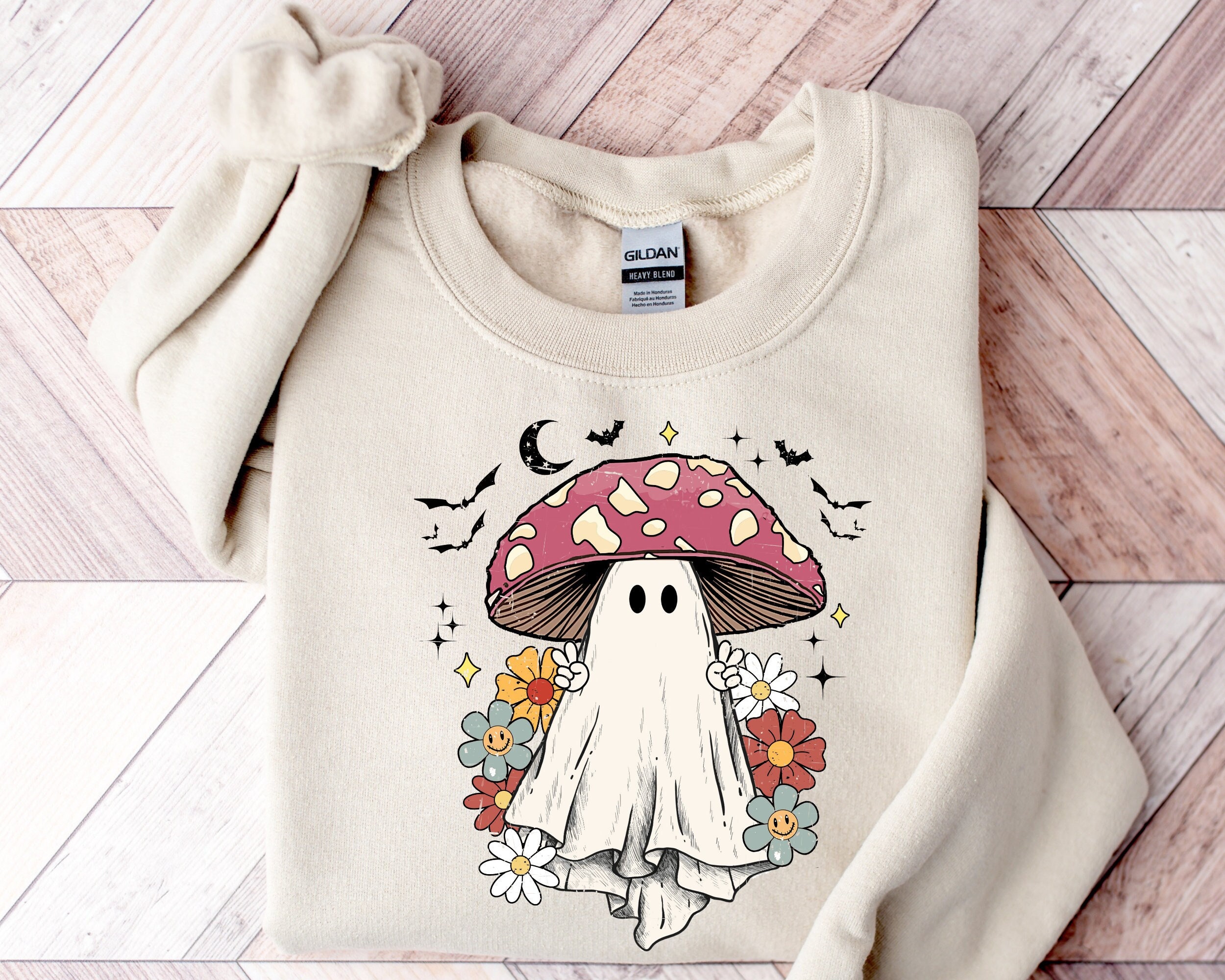 Magic Mushroom Sweatshirt, Ghost Mushroom Sweatshirt, Spooky Season Shirt, Funny Fall Shirt, Ghost Sweatshirt, Halloween Sweatshirt