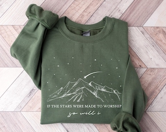 Stars Worship Christian Sweatshirt, Women's Religious Gift
