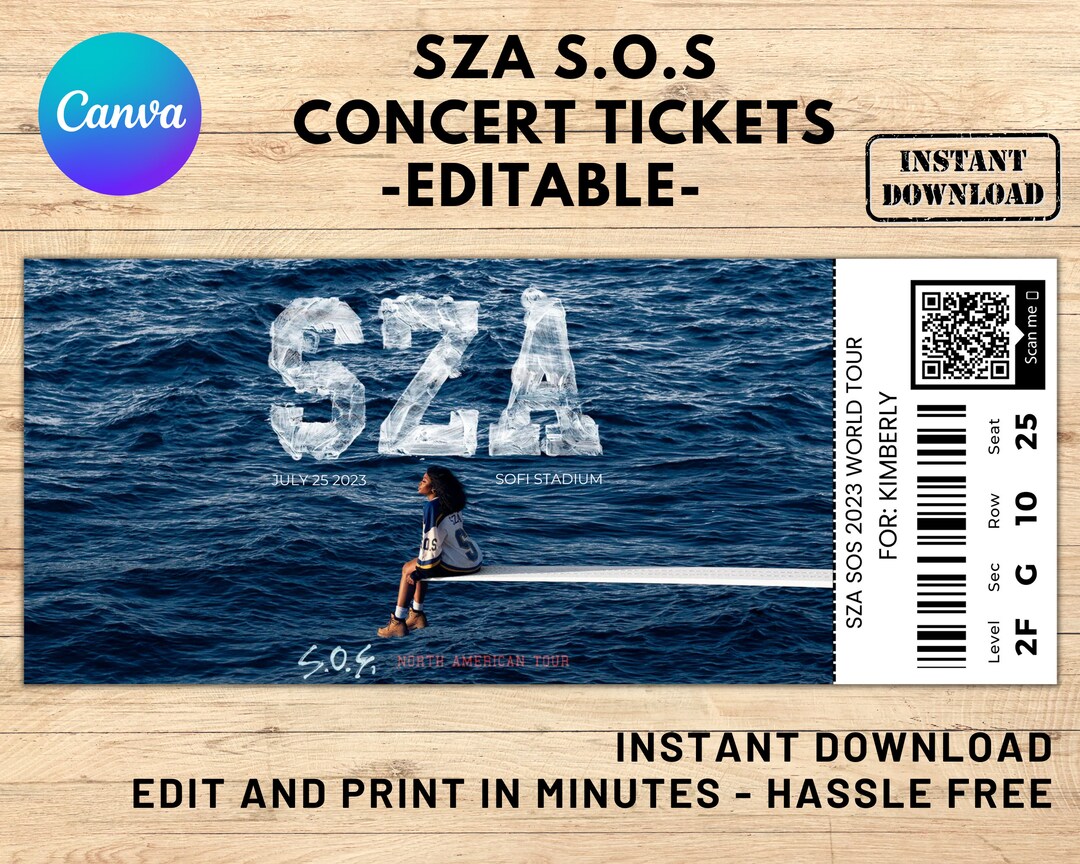 Sza Ticket Custom SZA SOS Tour 2023 SZA Ticket Editable - Etsy Ireland