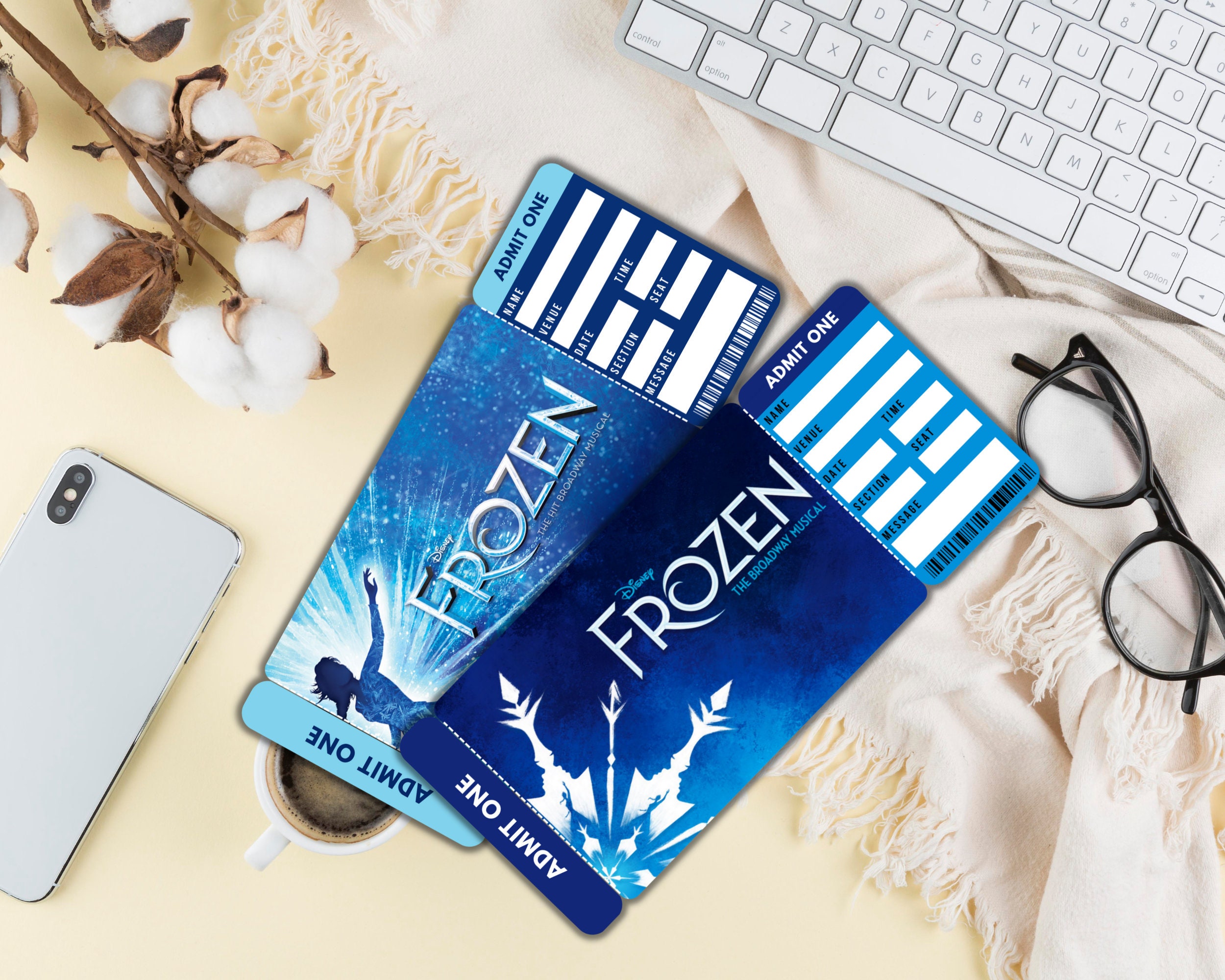 Printable Frozen Broadway Surprise Ticket Frozen Ticket Etsy