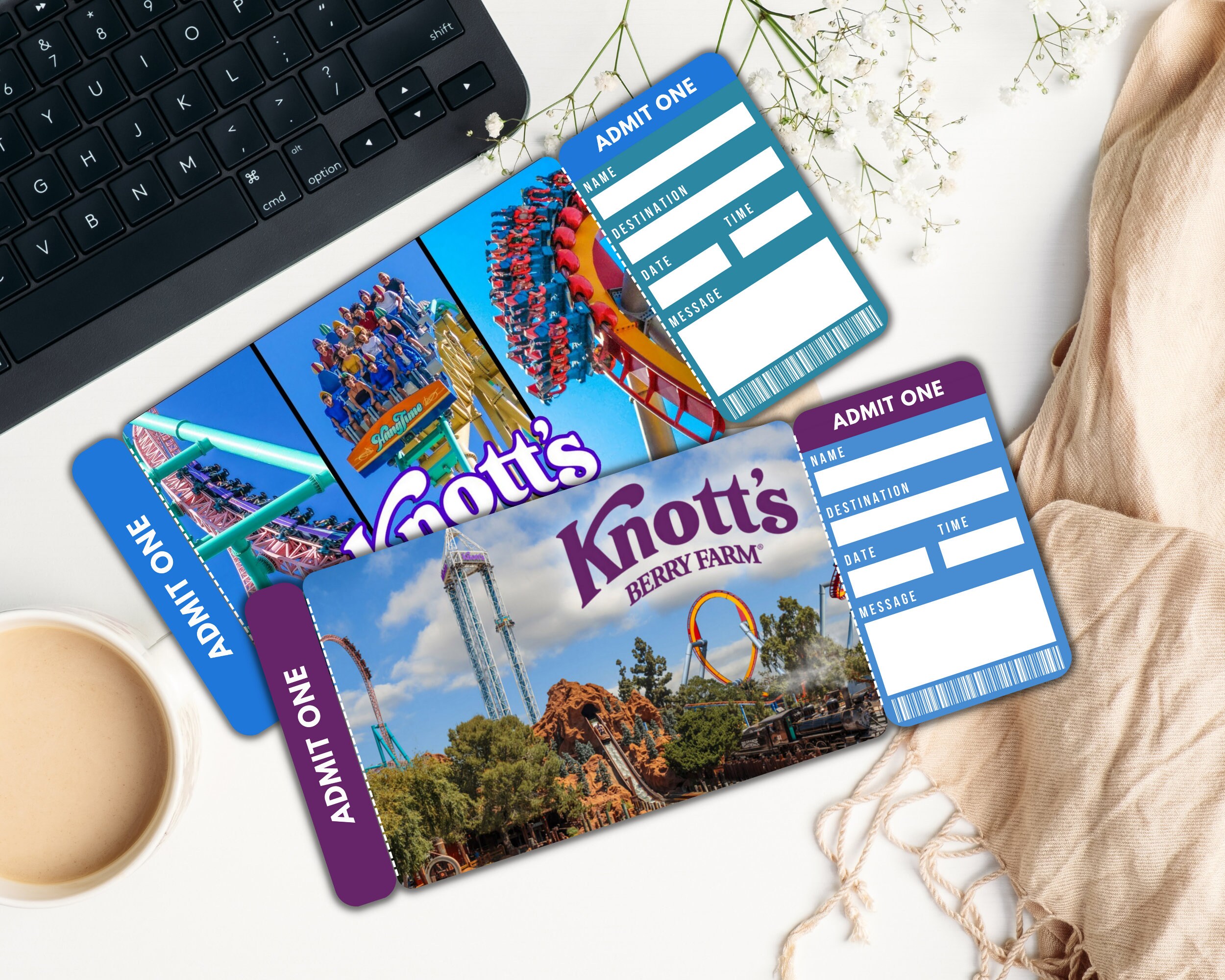 Printable Knotts Berry Farm Ticket Surprise Trip Gift Ticket Etsy