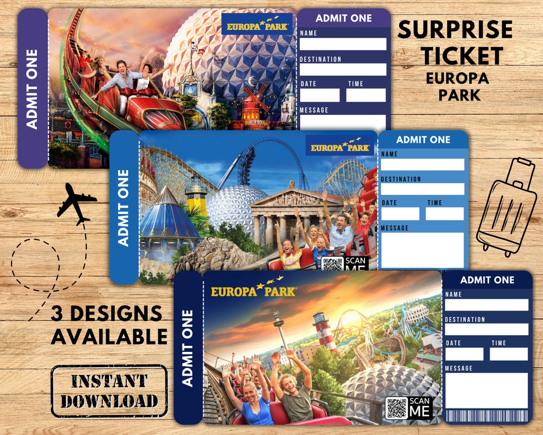Surprise Europa Park Europa Park Ticket Theme Park Surprise Etsy.de