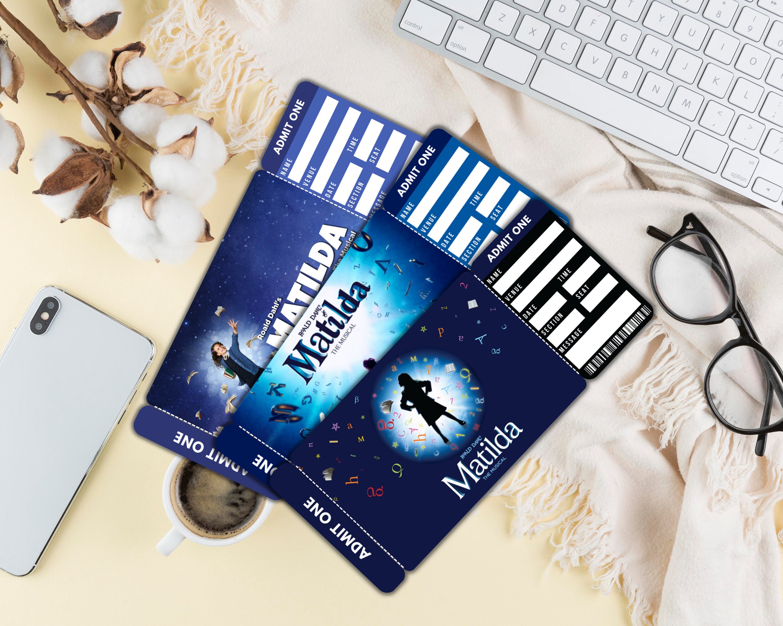 Printable Matilda Broadway Surprise Ticket Matilda Ticket Etsy