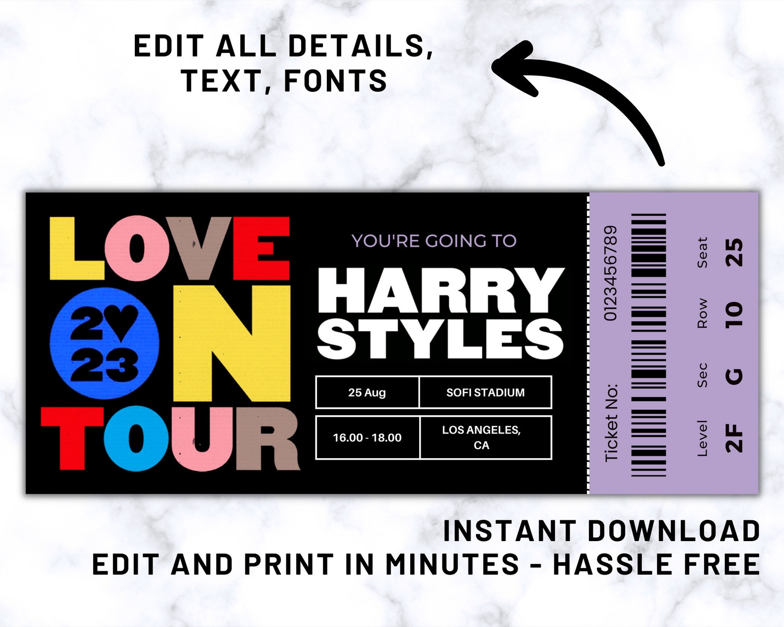 Harry Styles Love on Tour Ticket 2023 Concert Ticket Custom Etsy UK